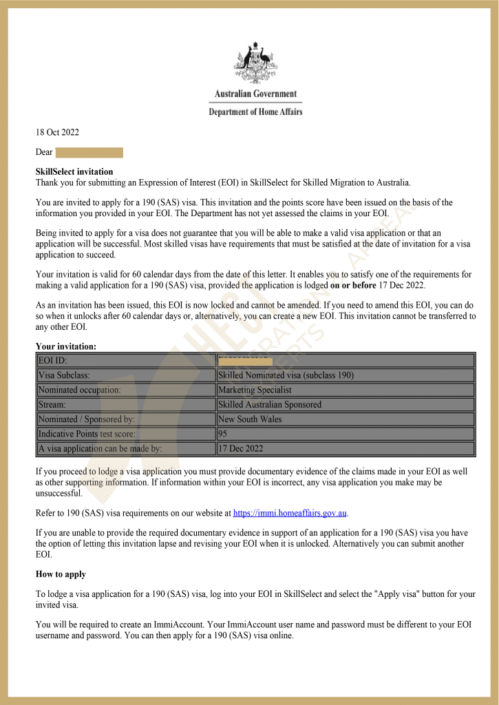 The NSW state nomination approval for 190 visa despite expired IELTS scores and conflicting visa applications.